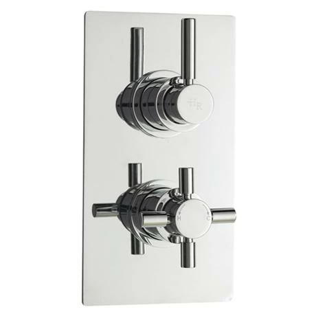 Hudson Reed Tec Pura Twin Concealed Thermostatic Shower Valve + 8" Fixed Head Hudson Reed Tec Pura Twin Concealed Thermostatic Shower Valve + 8" Fixed Head -Hudson Reed Shop A3003V A3217 n d2 375
