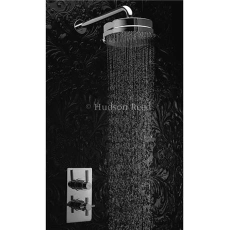 Hudson Reed Tec Pura Twin Concealed Thermostatic Shower Valve + 8" Fixed Head Hudson Reed Tec Pura Twin Concealed Thermostatic Shower Valve + 8" Fixed Head -Hudson Reed Shop A3003V A3217 n p