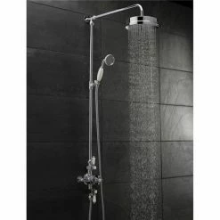 Hudson Reed Triple Exposed Thermostatic Shower Valve W/ Luxury Rigid Riser Kit -Hudson Reed Shop A3089E A3606 nw d2 375