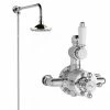Hudson Reed Traditional Twin Valve With Rigid Riser Kit & Shower Rose - Chrome -Hudson Reed Shop A3099 A3600 p