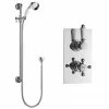 Hudson Reed Traditional Twin Concealed Thermostatic Shower Valve + Slide Rail Kit