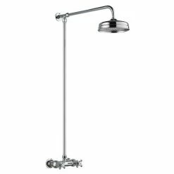 Hudson Reed Traditional Thermostatic Shower Valve With Rigid Riser & Fixed Head - A3118