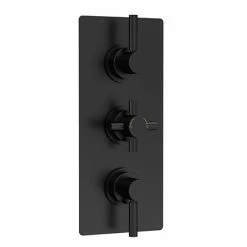 Hudson Reed Tec Pura Plus Concealed Thermostatic Triple Shower Valve With Diverter - Matt Black - A4023