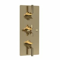 Hudson Reed Tec Pura Plus Triple Concealed Thermostatic Shower Valve - Brushed Brass - A8003