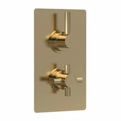 Hudson Reed Tec Pura Twin Concealed Thermostatic Shower Valve - Brushed Brass - A8003V
