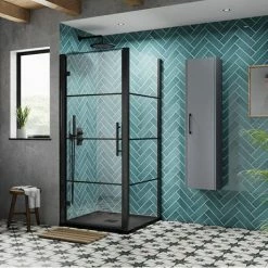 Hudson Reed Side Panel For Hudson Matt Black Apex Shower Door -Hudson Reed Shop ADFSP90 E8 l 460