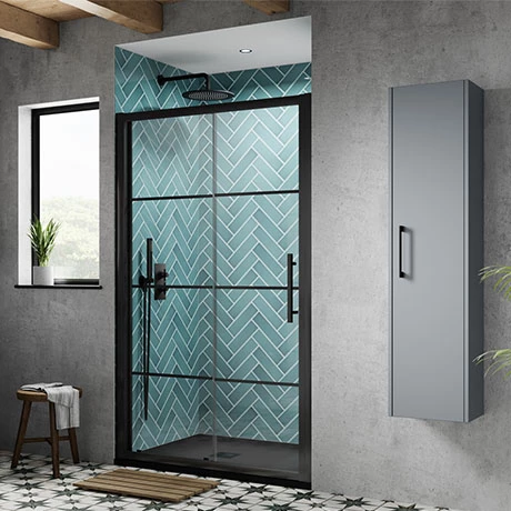 Hudson Reed Apex Matt Black Sliding Shower Door - Various Widths Hudson Reed Apex Matt Black Sliding Shower Door - Various Widths -Hudson Reed Shop ADSL12 E8 M