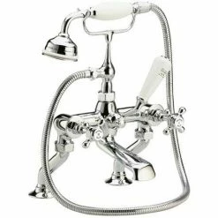 Hudson Reed Topaz Deck Mounted Bath Shower Mixer Inc. Shower Kit - Chrome
