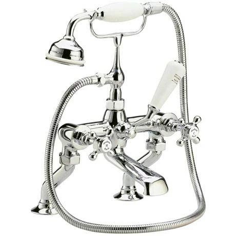 Hudson Reed Topaz Deck Mounted Bath Shower Mixer Inc. Shower Kit - Chrome