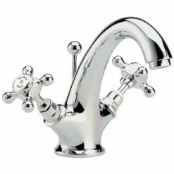 Hudson Reed Topaz Crosshead Mono Basin Mixer + Pop-Up Waste - Chrome - BC305