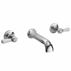 Hudson Reed Topaz Lever 3 Tap Hole Wall Mounted Basin Mixer - BC317HL
