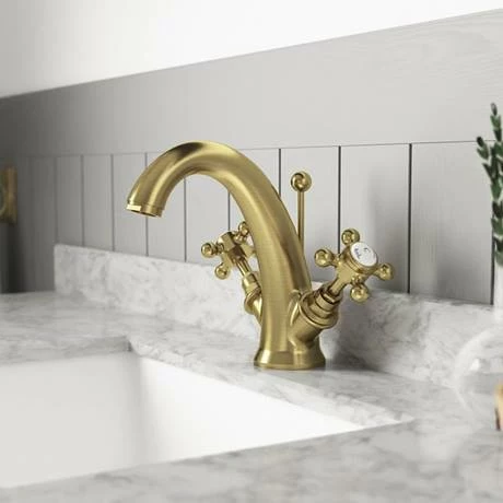 Hudson Reed Brass Topaz Crosshead Mono Basin Mixer w. Pop-Up Waste - BC805HX Hudson Reed Brass Topaz Crosshead Mono Basin Mixer W. Pop-Up Waste - BC805HX -Hudson Reed Shop BC805HX d1 460