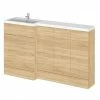 Hudson Reed Fusion 1500mm Natural Oak Combination Unit (600 Vanity + 300 Base Unit X 3)
