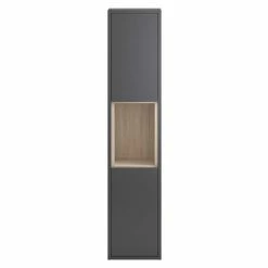Hudson Reed Coast Wall Hung Tall Unit - Grey Gloss/Driftwood