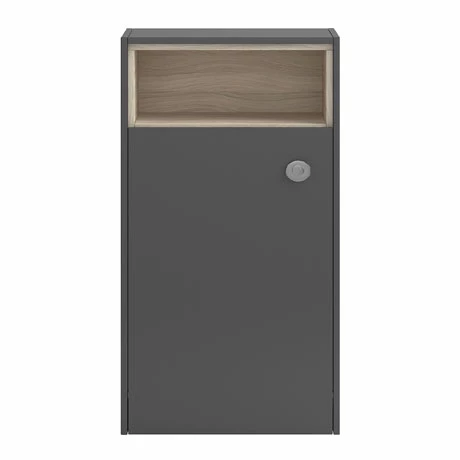 Hudson Reed Coast 600mm WC Unit With Open Shelf - Grey Gloss/Driftwood 3 Hudson Reed Coast 600mm WC Unit With Open Shelf - Grey Gloss/Driftwood
