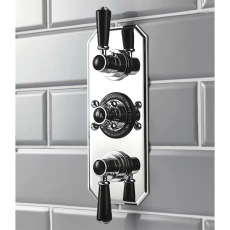 Hudson Reed Topaz Black Triple Concealed Thermostatic Shower Valve - BTSVT003 Hudson Reed Topaz Black Triple Concealed Thermostatic Shower Valve - BTSVT003 -Hudson Reed Shop BTSVT003 D1 460