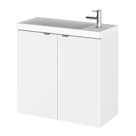 Hudson Reed 600mm Gloss White Wall Hung Compact Unit & Basin Hudson Reed 600mm Gloss White Wall Hung Compact Unit & Basin -Hudson Reed Shop CBI129 P