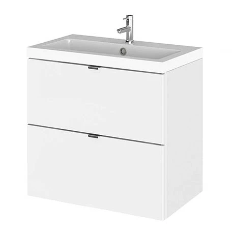 Hudson Reed 600mm Gloss White Full Depth Wall Hung 2-Drawer Unit & Basin Hudson Reed 600mm Gloss White Full Depth Wall Hung 2-Drawer Unit & Basin -Hudson Reed Shop CBI130 P