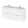 Hudson Reed 1200mm Gloss White Full Depth Wall Hung 4-Drawer Unit & Double Basin 1 Hudson Reed 1200mm Gloss White Full Depth Wall Hung 4-Drawer Unit & Double Basin -Hudson Reed Shop CBI132 P