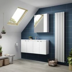 Hudson Reed 1200mm Gloss White Wall Hung Compact Combination Unit (600 Vanity X 2) -Hudson Reed Shop CBI135 D1 460