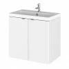 Hudson Reed 600mm Gloss White Full Depth Wall Hung 2-Door Unit & Basin -Hudson Reed Shop CBI136 P