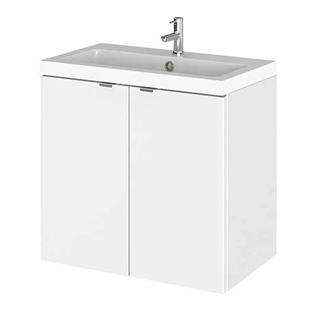Hudson Reed 600mm Gloss White Full Depth Wall Hung 2-Door Unit & Basin Hudson Reed 600mm Gloss White Full Depth Wall Hung 2-Door Unit & Basin -Hudson Reed Shop CBI136 P