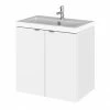 Hudson Reed Fusion 500mm Gloss White Full Depth Wall Hung 2-Door Unit & Basin -Hudson Reed Shop CBI140 P