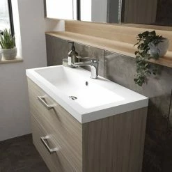 Hudson Reed Fusion 800mm Driftwood Full Depth Wall Hung 2-Drawer Unit & Basin -Hudson Reed Shop CBI231 D3 460