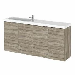Hudson Reed 1200mm Driftwood Wall Hung Compact Combination Unit (600 Vanity X 2)