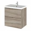 Hudson Reed Fusion 500mm Driftwood Full Depth Wall Hung 2-Drawer Unit & Basin -Hudson Reed Shop CBI241 P