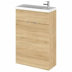 Hudson Reed Fusion Natural Oak 605x260mm Compact Vanity Unit & Basin