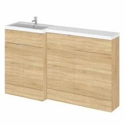Hudson Reed Fusion 1500mm Natural Oak Combination Unit (600 Vanity, 400 Base Unit + 500 WC Unit)