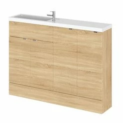 Hudson Reed 1200mm Natural Oak Compact Combination Unit (600 Vanity, 300 Base Unit X 2)