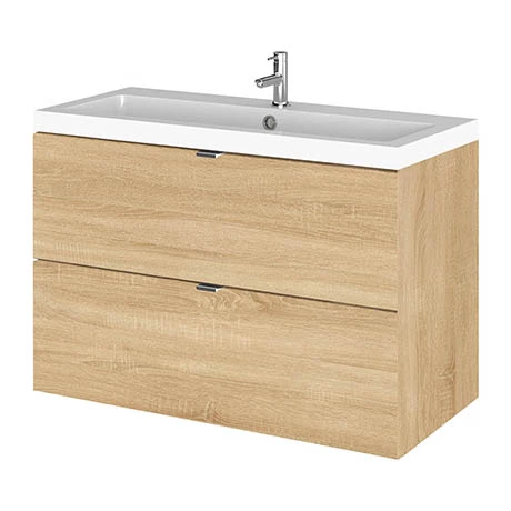 Hudson Reed Fusion 800mm Natural Oak Full Depth Wall Hung 2-Drawer Unit & Basin Hudson Reed Fusion 800mm Natural Oak Full Depth Wall Hung 2-Drawer Unit & Basin -Hudson Reed Shop CBI331 P