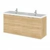 Hudson Reed 1200mm Natural Oak Full Depth Wall Hung Unit & Double Basin -Hudson Reed Shop CBI333 P