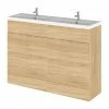 Hudson Reed Fusion 1200mm Natural Oak Full Depth Floorstanding Unit & Double Basin -Hudson Reed Shop CBI334 P