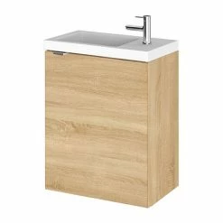 Hudson Reed Fusion 400mm Natural Oak Wall Hung Compact Unit & Basin