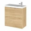 Hudson Reed 500mm Natural Oak Wall Hung Compact Unit & Basin -Hudson Reed Shop CBI338 P