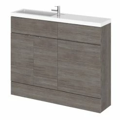 Hudson Reed 1100mm Grey Avola Compact Combination Unit (600 Vanity + 500 WC Unit)