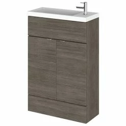 Hudson Reed Fusion Grey Avola 605x260mm Compact Vanity Unit & Basin