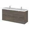 Hudson Reed 1200mm Grey Avola Full Depth Wall Hung 4-Drawer Unit & Double Basin 1 Hudson Reed 1200mm Grey Avola Full Depth Wall Hung 4-Drawer Unit & Double Basin -Hudson Reed Shop CBI532 P