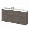 Hudson Reed 1200mm Grey Avola Wall Hung Compact Combination Unit (600 Vanity X 2) -Hudson Reed Shop CBI535 P1