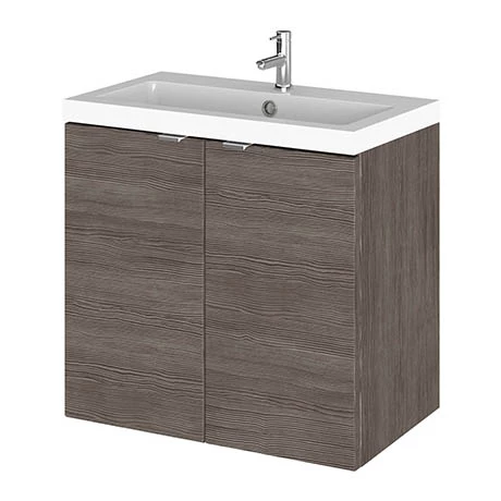 Hudson Reed 600mm Grey Avola Full Depth Wall Hung 2-Door Unit & Basin Hudson Reed 600mm Grey Avola Full Depth Wall Hung 2-Door Unit & Basin -Hudson Reed Shop CBI536 P