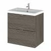 Hudson Reed Fusion 500mm Grey Avola Full Depth Wall Hung 2-Drawer Unit & Basin -Hudson Reed Shop CBI541 P