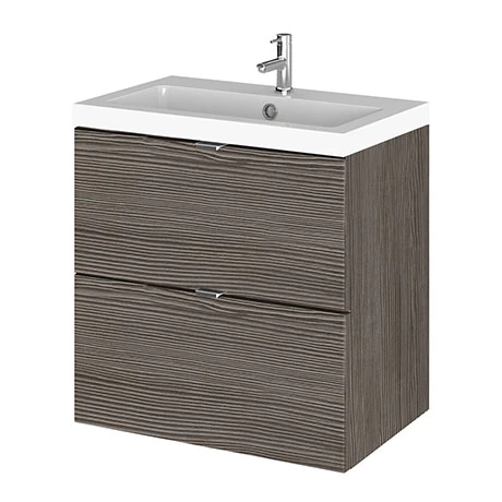 Hudson Reed Fusion 500mm Grey Avola Full Depth Wall Hung 2-Drawer Unit & Basin Hudson Reed Fusion 500mm Grey Avola Full Depth Wall Hung 2-Drawer Unit & Basin -Hudson Reed Shop CBI541 P