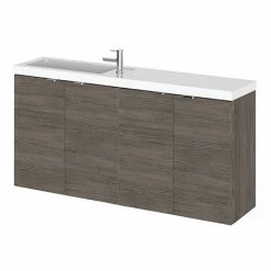 Hudson Reed Fusion 1000mm Grey Avola Compact Wall Hung Unit & Basin