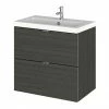 Hudson Reed 600mm Hacienda Black Full Depth Wall Hung 2-Drawer Unit & Basin -Hudson Reed Shop CBI630 P