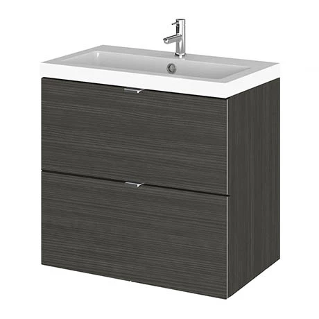 Hudson Reed 600mm Hacienda Black Full Depth Wall Hung 2-Drawer Unit & Basin 3 Hudson Reed 600mm Hacienda Black Full Depth Wall Hung 2-Drawer Unit & Basin
