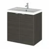 Hudson Reed Fusion 500mm Hacienda Black Full Depth Wall Hung 2-Door Unit & Basin -Hudson Reed Shop CBI640 P