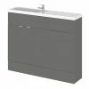 Hudson Reed 1100mm Gloss Grey Compact Combination Unit (600 Vanity + 500 WC Unit) -Hudson Reed Shop CBI901 p
